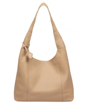 'Renata' Latte Leather Shoulder Bag