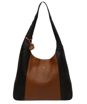 'Renata' Black & Tan Leather Shoulder Bag