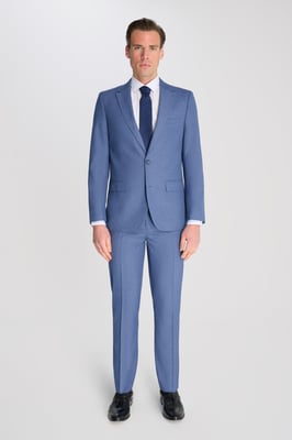 Alex Fawn Single Breasted 2 Piece Suit Light Blue