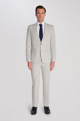 Alex Fawn Single Breasted 2 Piece Suit Light Grey
