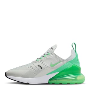 Nike Air Max 270 Trainers in Light Silver/Black/White/Green Shock