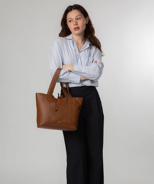 'Carolina' Tan Leather Tote Bag