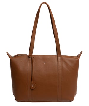 'Leonor' Tan Leather Tote Bag