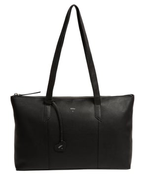 'Maria' Black Leather Tote Bag