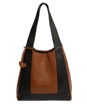 'Celeste' Black & Tan Leather Handbag