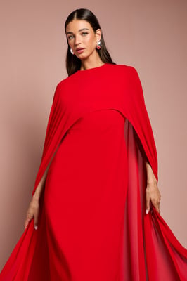 Cape Sleeve Maxi Dress