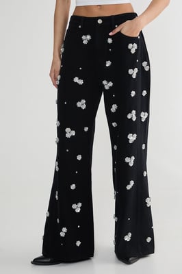 Limited Embellished Flower Applique Jean