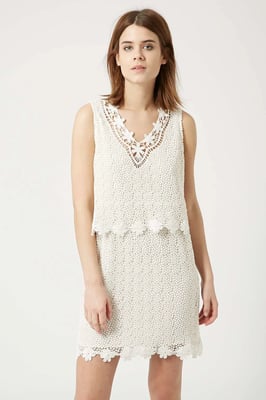Sleeveless Crochet Lined Dress