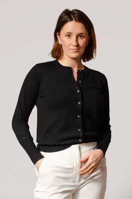 Round Neck Button Down Cardigan