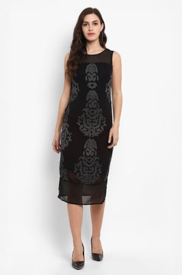 Black Beaded Sleeveless Dress