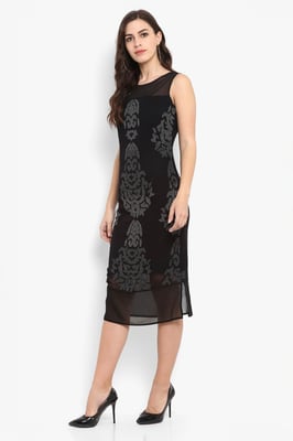 Black Beaded Sleeveless Dress