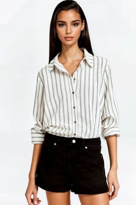 Black Roll Or Raw Hem Shorts
