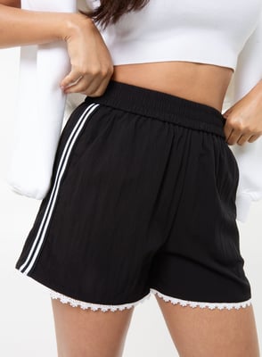 Lace Trim Stripe Shorts
