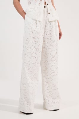 Tall Cutwork Woven Straight Leg Trouser