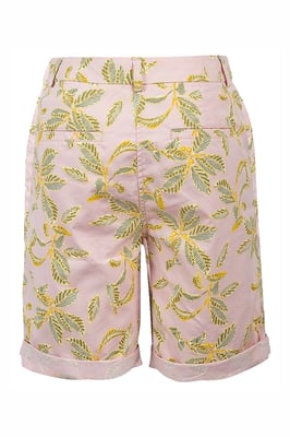 Pink Tropical Print Bermuda Shorts