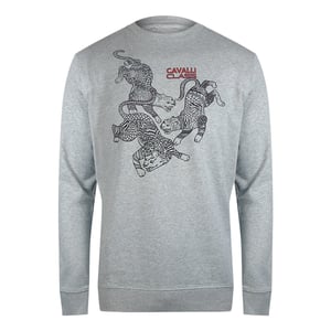 Cavalli Class Paisley Leopards Design Grå Tröja