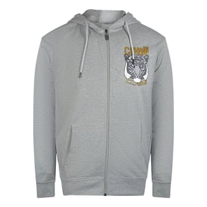 Cavalli Class Bold Tiger Graphic Logo Grå Huvtröja Med Dragkedja