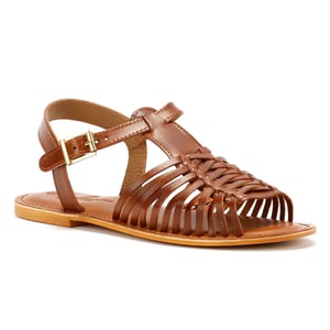 Tower Footwear Hurache Leren Dames Bruine Sandalen