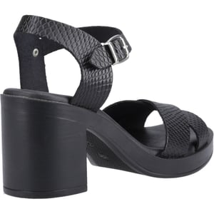 Hush Puppies Georgia Dames Leren Zwart/Slang Sandalen