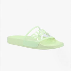 Superga 1908 Clear Identity Womens Slides Green Primrose