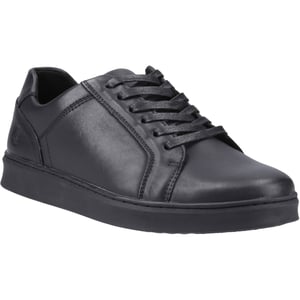 Hush Puppies Madden Leder Heren Zwarte Sneakers