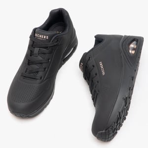 Skechers 73690/bbk Uno Stand On Air Womens Trainers Black