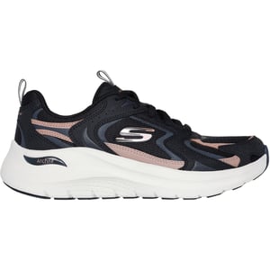 Skechers Arch Fit 2.0 Vintage Luxe Leer Dames Zwart/Roze Goud Sneakers