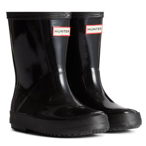 Hunter Kids First Gloss Rubberen Zwarte Regenlaarzen