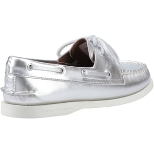 Sperry Authentic 2 Öga Läder Kvinnor Silver Båtskor