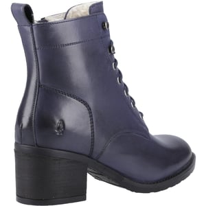 Hush Puppies Harriet Leer Dames Navy Hakken Enkellaarsjes