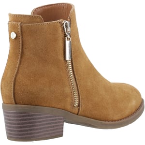 Hush Puppies Ingrid Suède Dames Tan Hak Enkellaarsjes