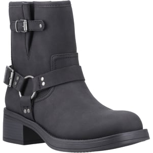 Rocket Dog Nino Faux Leather Dames Zwarte Hakken Enkellaarsjes