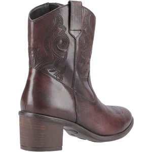 Hush Puppies Wynn Leren Dames Chocolade Bruine Enkellaarsjes Met Hak