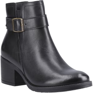 Hush Puppies Hensley Leren Dames Zwarte Hoge Enkellaarsjes