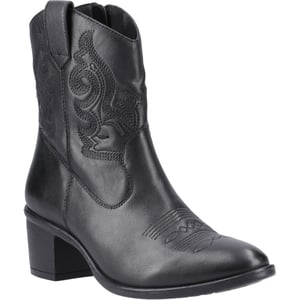 Hush Puppies Wynn Läder Dam Svarta Skor Med Klack