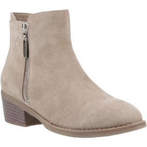 Hush Puppies Ingrid Mocka Kvinnors Taupe Klackade Ankelstövlar