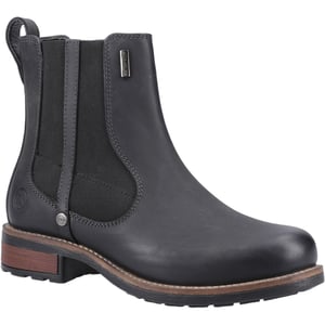 Cotswold Notgrove Leather Women's Black Flat Chelsea Boots