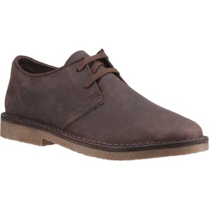 Hush Puppies Scout Leren Heren Veterschoenen in Waxy Bruin