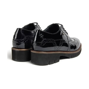Pod Kacey Leren Dames Zwarte Brogues Schoenen
