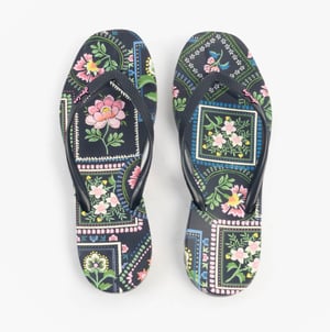 Joules Sunvale Womens Flip Flops Navy Mosaic Floral