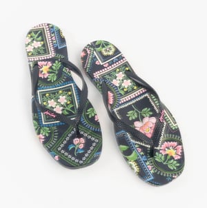 Joules Sunvale Womens Flip Flops Navy Mosaic Floral