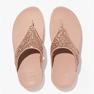 Fitflop Lulu Glitter Womens Toe Post Sandals Rose Gold
