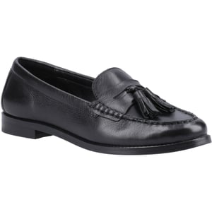 Hush Puppies Connie Läderskor för kvinnor, svarta loafers