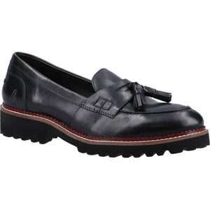 Hush Puppies Ginny Dames Zwarte Leren Instappers