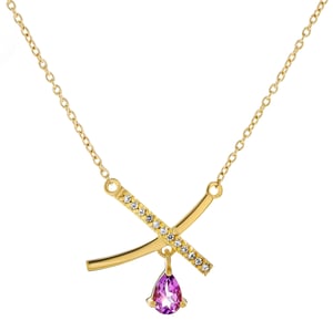 Orphelia 'Charlotte' Women's 925 Sterling Silver Set: Necklace + Earrings + Ring - Gold SET-7580/A
