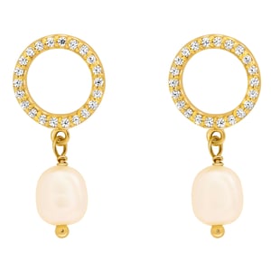 Orphelia 'Spa' Dames 925 Sterling Zilveren Set: Halsketting + Oorbellen - Gouden SET-7575/G