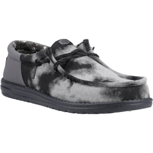 HEYDUDE Wally Funk Overdye Katoenen Heren Zwart/Granietgrijs Moccassinschoenen