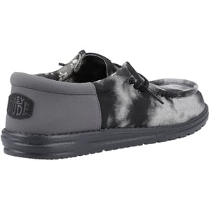 HEYDUDE Wally Funk Overdye Katoenen Heren Zwart/Granietgrijs Moccassinschoenen