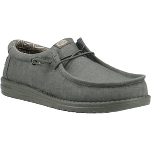 HEYDUDE Wally Stretch Canvas Cotton Men's Deep Green Moccasins Shoes