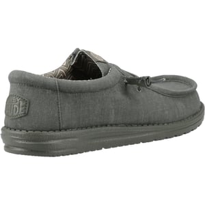 HEYDUDE Wally Stretch Canvas Cotton Men's Deep Green Moccasins Shoes
